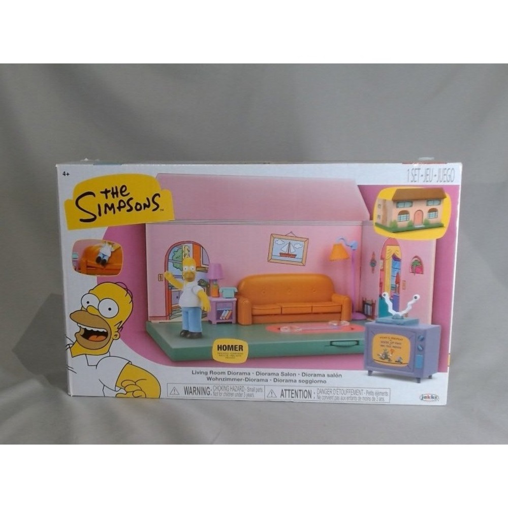 The Simpsons Living Room Diorama Jakks Pacific Homer Figure Playset New